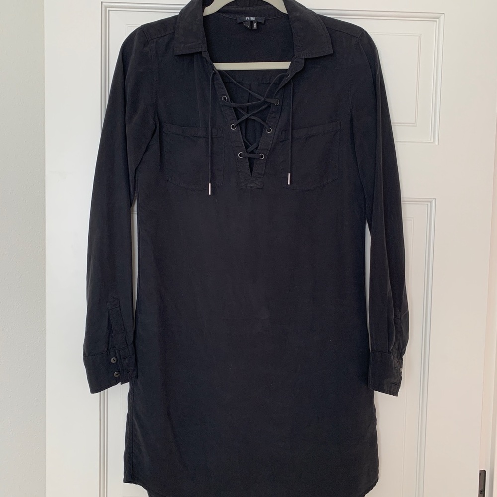 Paige Lace-up shirt dress
